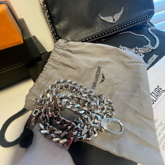 Zadig & Voltaire Black Crossbody Bag with Silver Accents - Picture 8 of 16